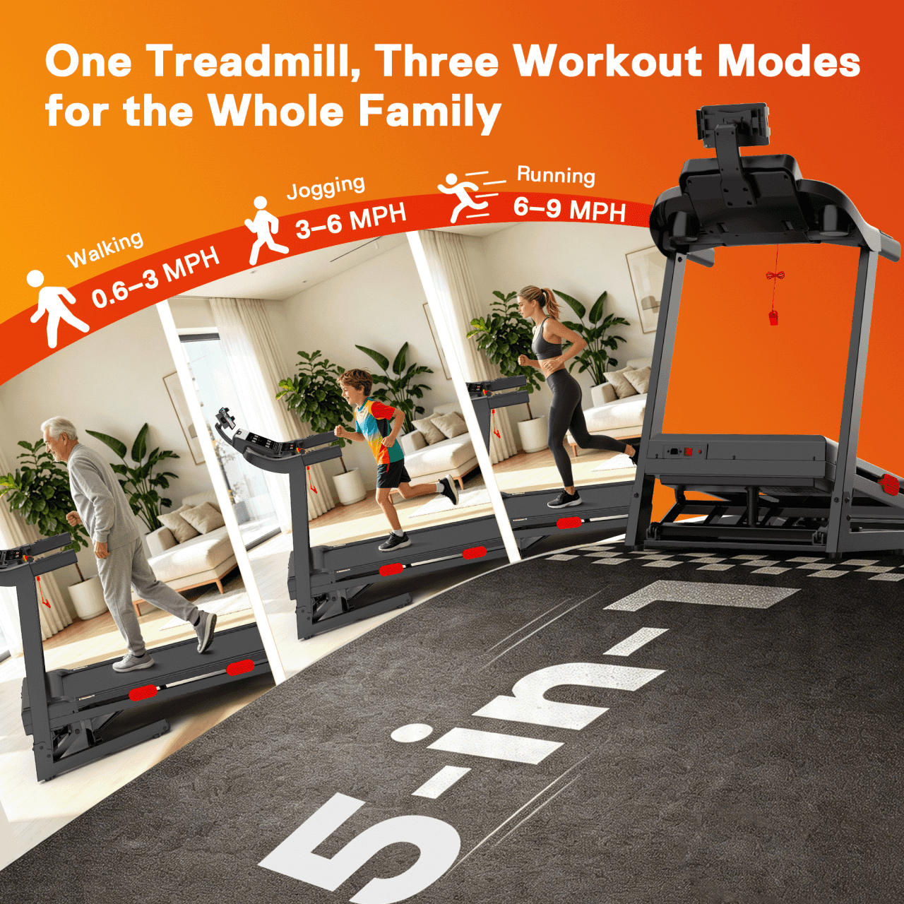 Folding Treadmill w/ 15% Auto Incline, 4.2HP Portable Treadmill 330LB Capacity, 105 Programs Treadmills for Home with APP Control, Bluetooth Speaker, LCD Display, Foldable Jogging Walking Treadmill