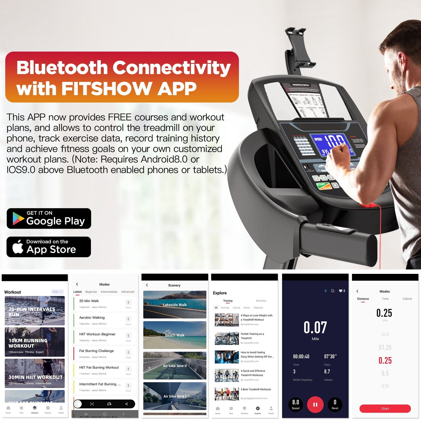 5.0HP 300LB Capacity Treadmill for Home, Foldable Treadmill w/ 15% Auto Incline, Immersive Run w/ Smart APP, 64+7 Workout Programs, 10MPH, Shock-Absorbing Exercise Treadmill for Walking Running