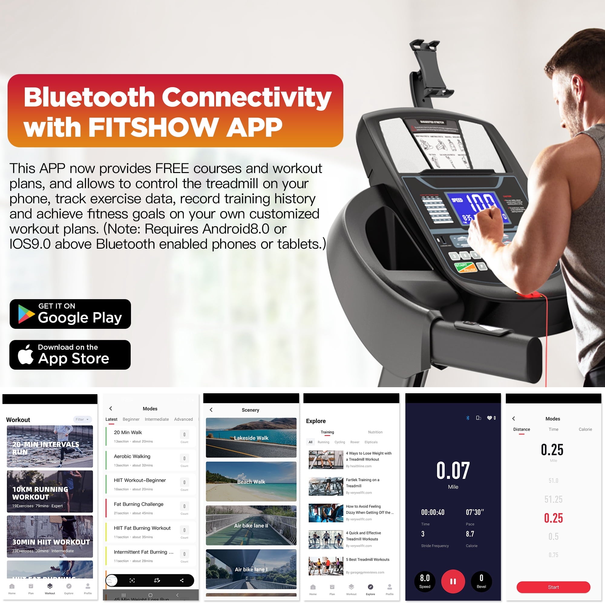 5.0HP 300LB Capacity Treadmill for Home, Foldable Treadmill w/ 15% Auto Incline, Immersive Run w/ Smart APP, 64+7 Workout Programs, 10MPH, Shock-Absorbing Exercise Treadmill for Walking Running