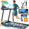 2.75HP Folding Treadmill with 300lb Capacity, 3 Adjustable Incline, 64+6+1 Program, Smart APP Connection, Bluetooth HiFi Stereo Speakers, 7.5MPH Portable Treadmill for Home Jogging walking