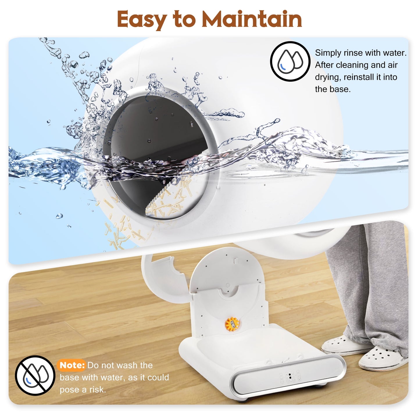 Self Cleaning Cat Litter Box, 115L Automatic Litter Box w/ Liner, 10 Sensor Protection for Multi Cat, Dual APP+ Panel Control,Odor Removal,Litter Box
