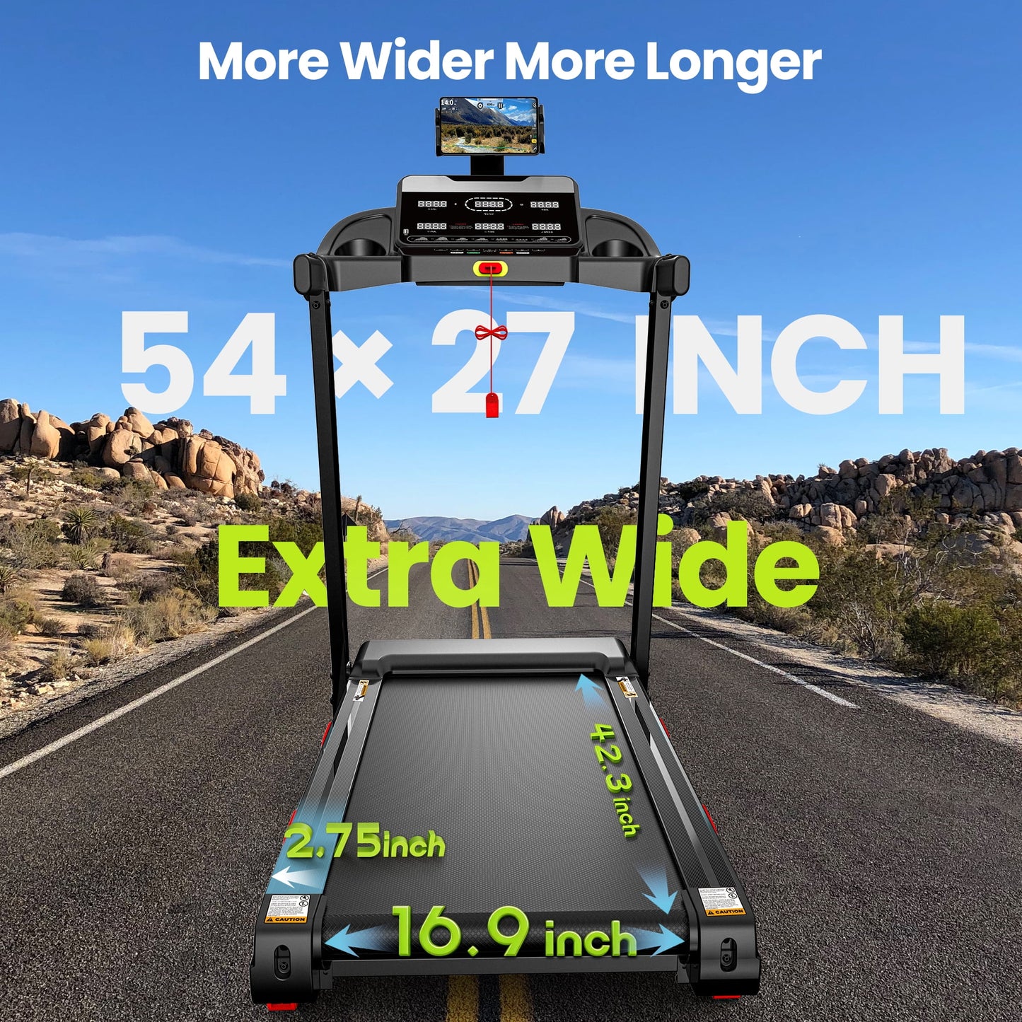 3.75HP Folding Treadmill with 300lbs Capacity, 105Programs Treadmill for Home, 3 Adjustable Incline, 9MPH Speed, Intelligent APP control, Silent Brushless Motor, Bluetooth & HiFi Stereo Speakers