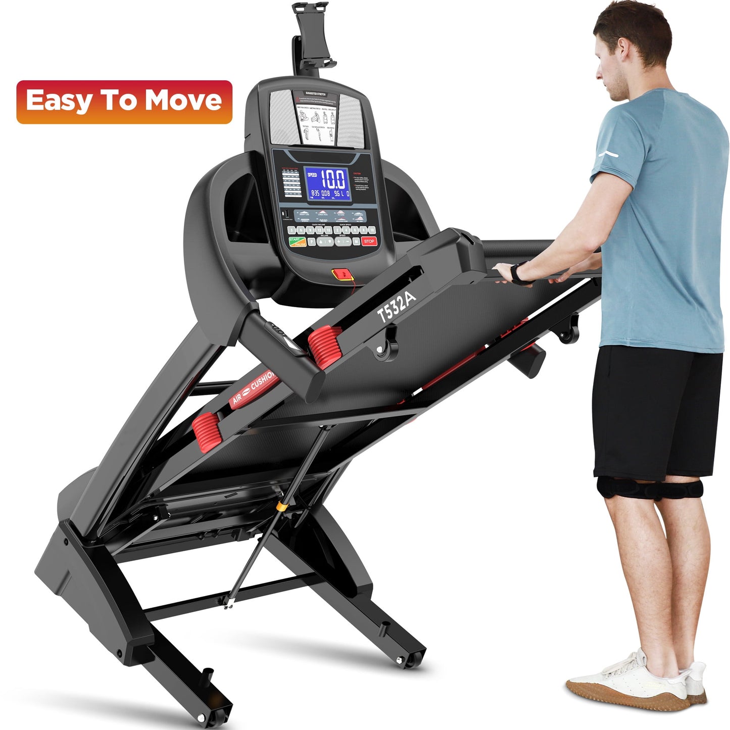 5.0HP 300LB Capacity Treadmill for Home, Foldable Treadmill w/ 15% Auto Incline, Immersive Run w/ Smart APP, 64+7 Workout Programs, 10MPH, Shock-Absorbing Exercise Treadmill for Walking Running