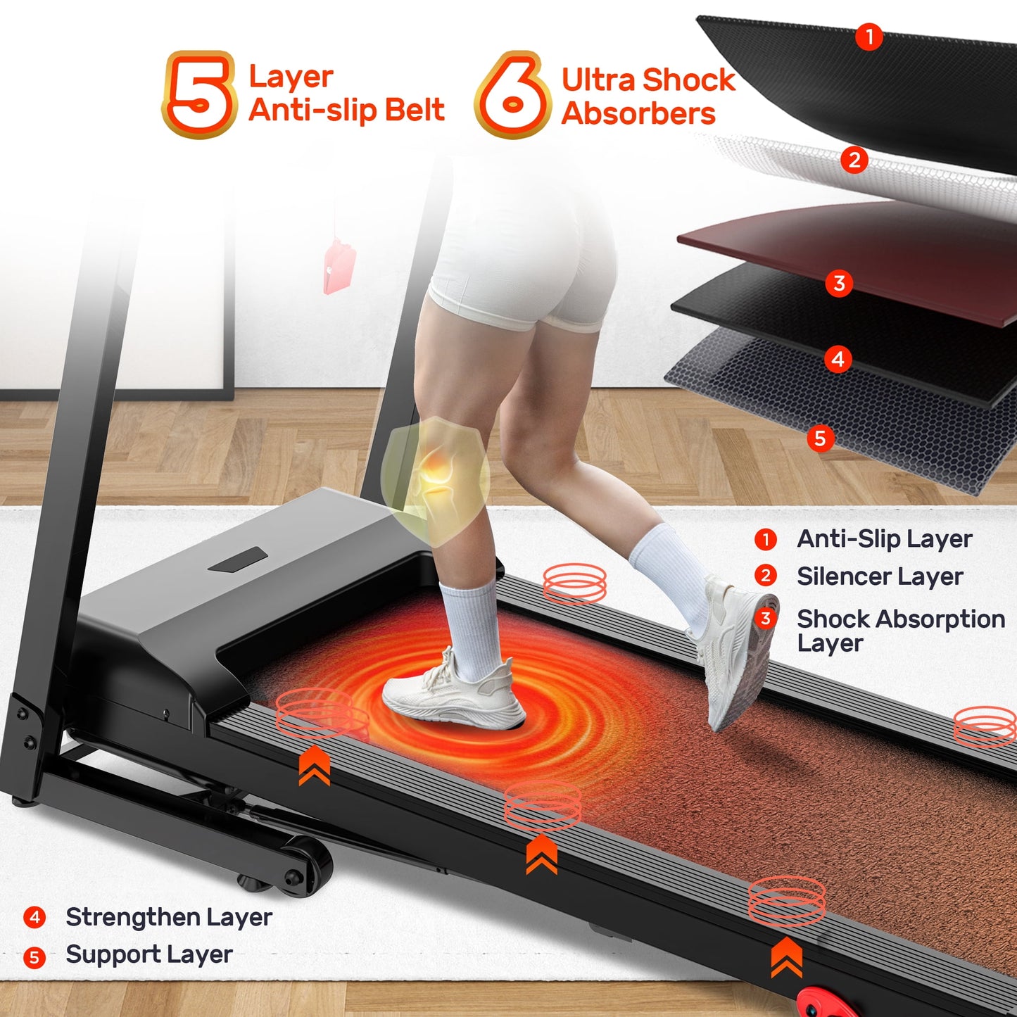 300 lbs Capacity Treadmill for Home, 3.5HP Folding Treadmill w/ 71 Preset Workouts, APP with Free Train Courses, Dual HiFi Speakers, Exercise Equipment for Walking, Jogging, Running