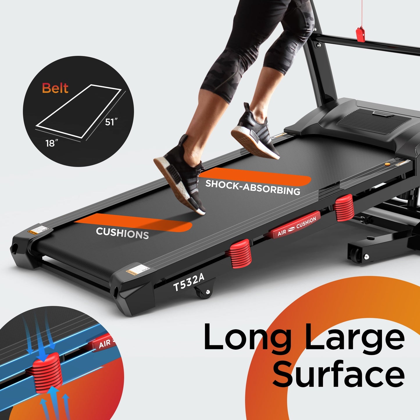 5.0HP 300LB Capacity Treadmill for Home, Foldable Treadmill w/ 15% Auto Incline, Immersive Run w/ Smart APP, 64+7 Workout Programs, 10MPH, Shock-Absorbing Exercise Treadmill for Walking Running