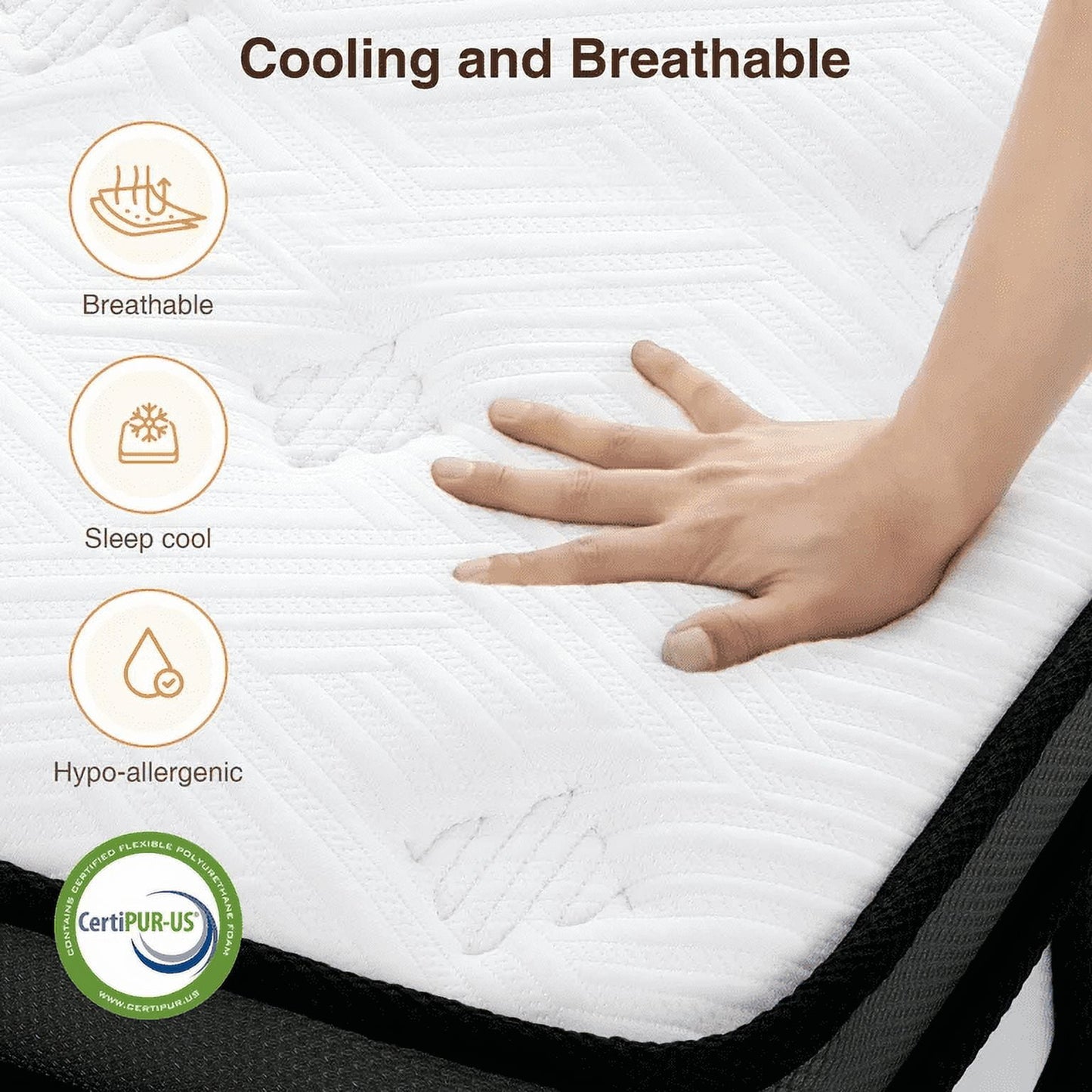14 Inch Queen Mattress, Gel Memory Foam Hybrid Mattress in a Box, Pocket Spring Support with Motion Isolation & Pressure Relief, Medium Firm, CertiPUR-US