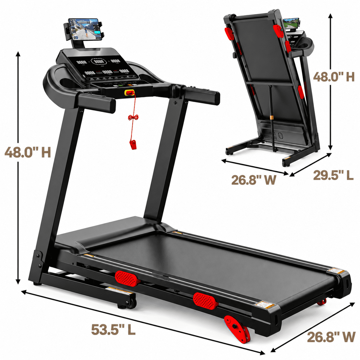 3.65HP 9MPH Treadmill for Home, 330LBS Capacity, Folding Treadmill w/ Incline & 105 Programs, Virtual Run with APP Control, Air damping System, Portable Exercise Equipment for Jogging Walking
