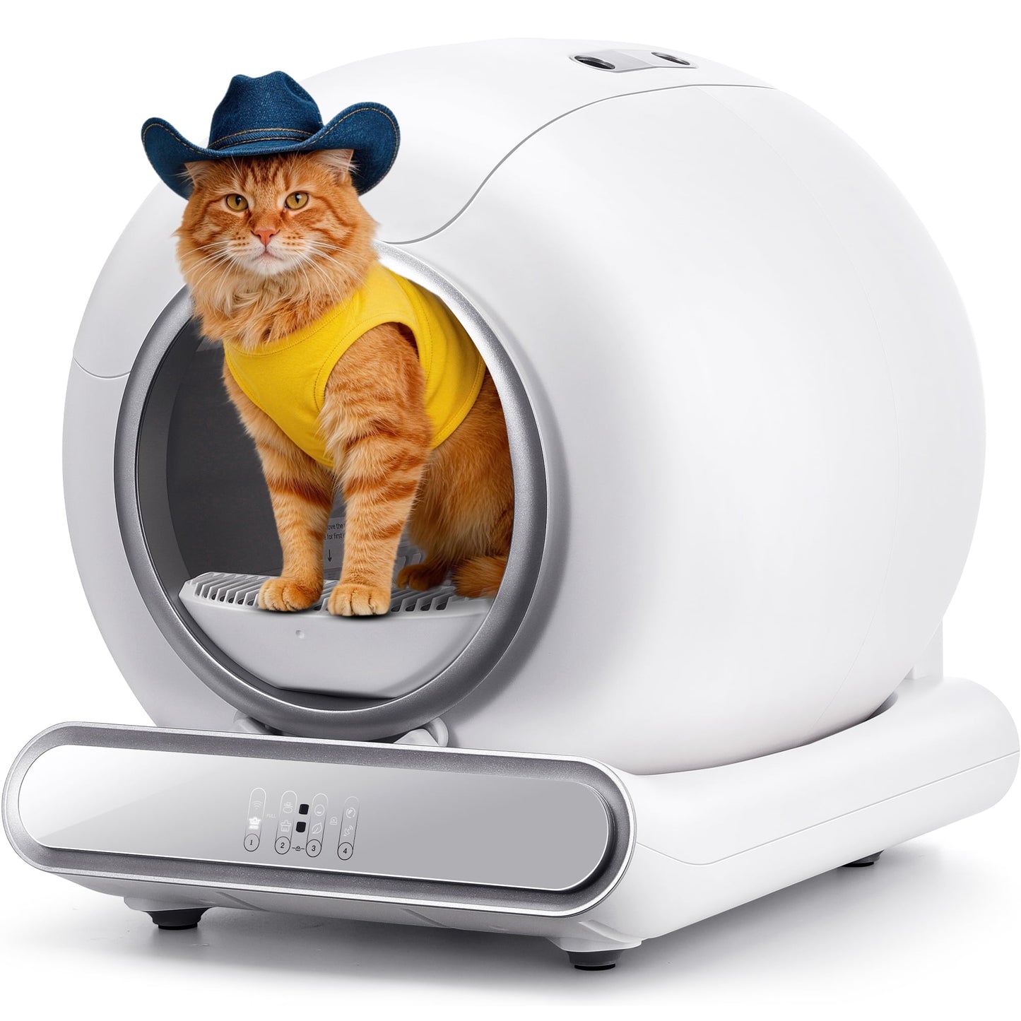 Self Cleaning Cat Litter Box, 115L Automatic Litter Box w/ Liner, 10 Sensor Protection for Multi Cat, Dual APP+ Panel Control,Odor Removal,Litter Box