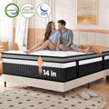 Queen Mattress, 14 Inch Gel Memory Foam Hybrid Mattress in a Box, Cooling & Breathable Design, Zoned Pressure Relief, Medium Firm Feel, CertiPUR-US Certified