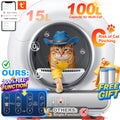 Self Cleaning Cat Litter Box, 115L Automatic Litter Box w/ Liner, 10 Sensor Protection for Multi Cat, Dual APP+ Panel Control,Odor Removal,Litter Box