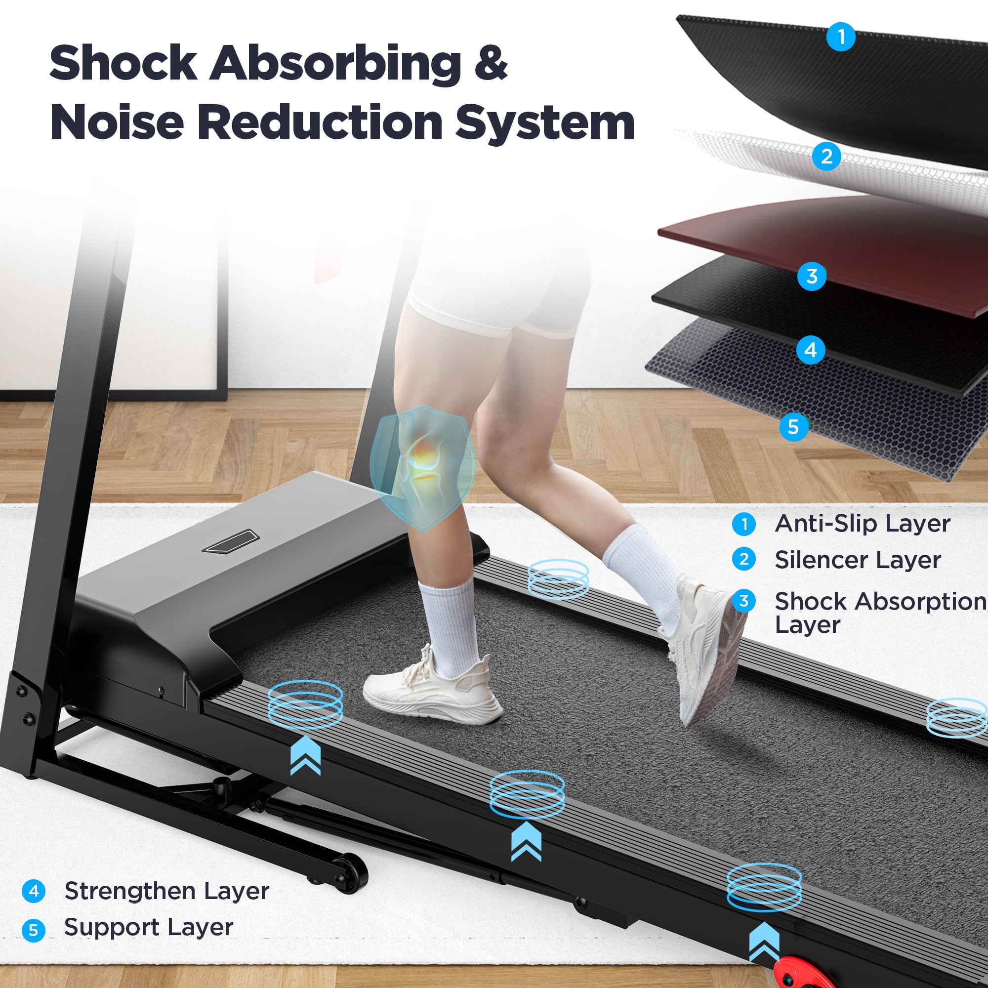 3HP Foldable Incline Treadmill with 300LBS Weight Capacity, 71 Preset Programs, APP Control, 7.5MPH Portable Treadmill, Walking Machine for Home Jogging Walking