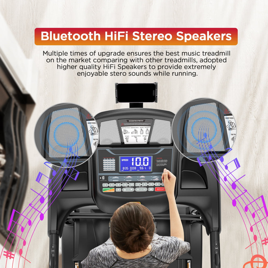 5.0HP 300LB Capacity Treadmill for Home, Foldable Treadmill w/ 15% Auto Incline, Immersive Run w/ Smart APP, 64+7 Workout Programs, 10MPH, Shock-Absorbing Exercise Treadmill for Walking Running