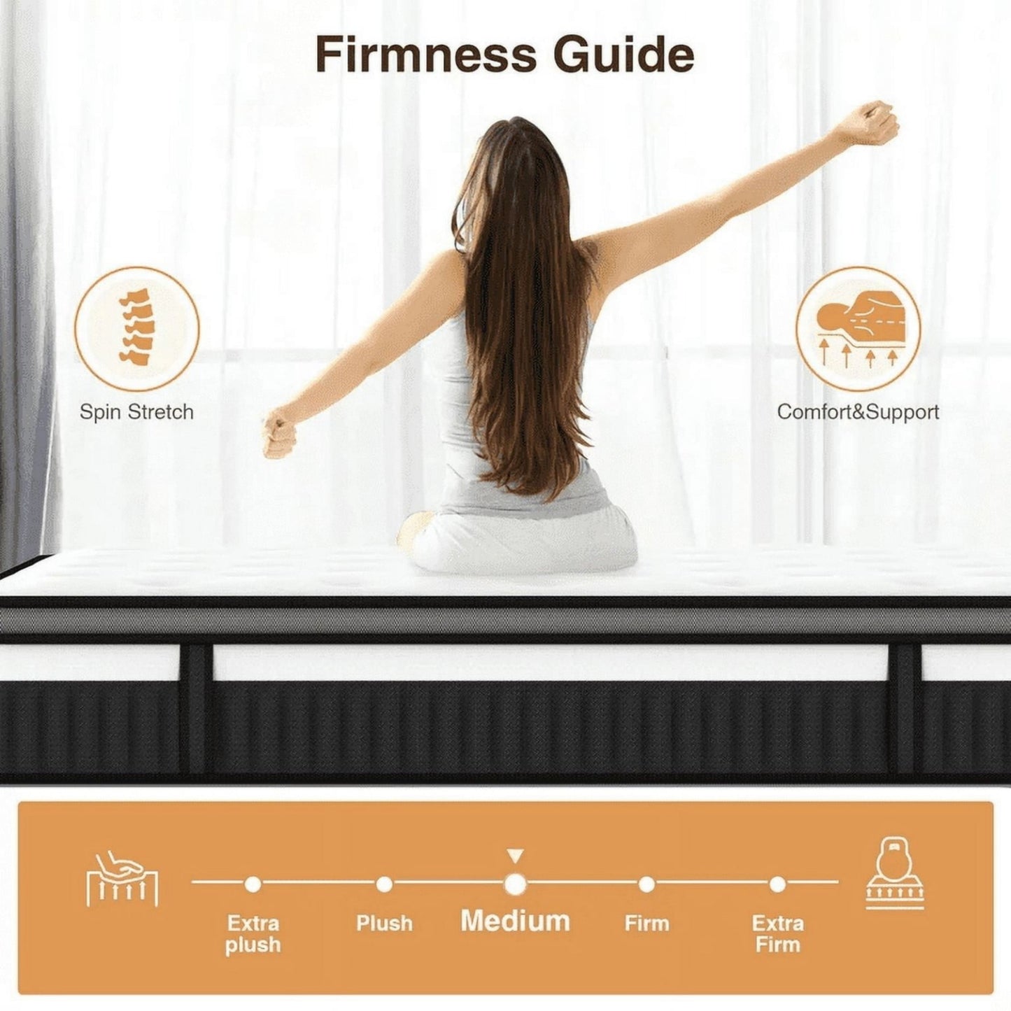 14 Inch Queen Mattress, Gel Memory Foam Hybrid Mattress in a Box, Pocket Spring Support with Motion Isolation & Pressure Relief, Medium Firm, CertiPUR-US