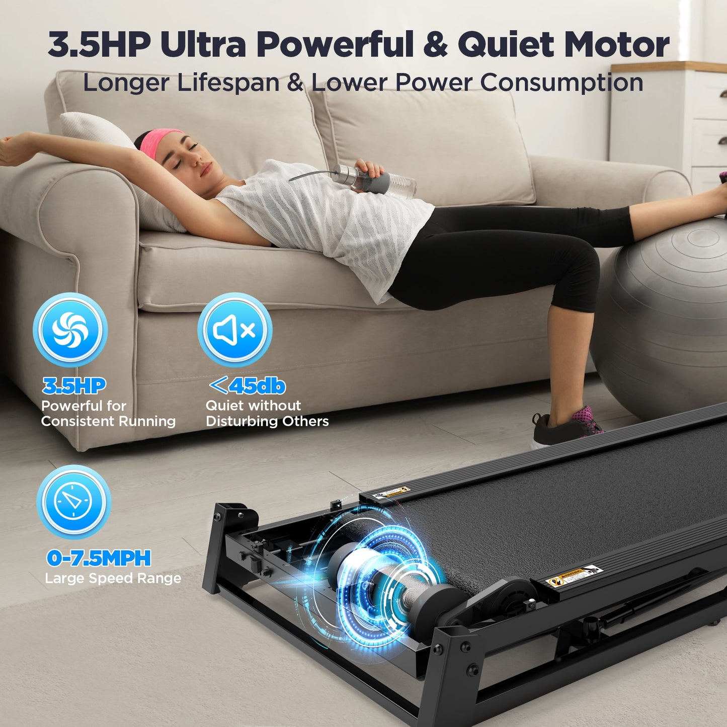 3HP Incline Treadmill w/ 300lb Capacity, Portable Folding Treadmill for Home w/ Bluetooth Dual Speakers, 64+6+1 Programs, Virtual Run w/ Multi APP, Exercise Equipment Treadmill for Walking Jogging