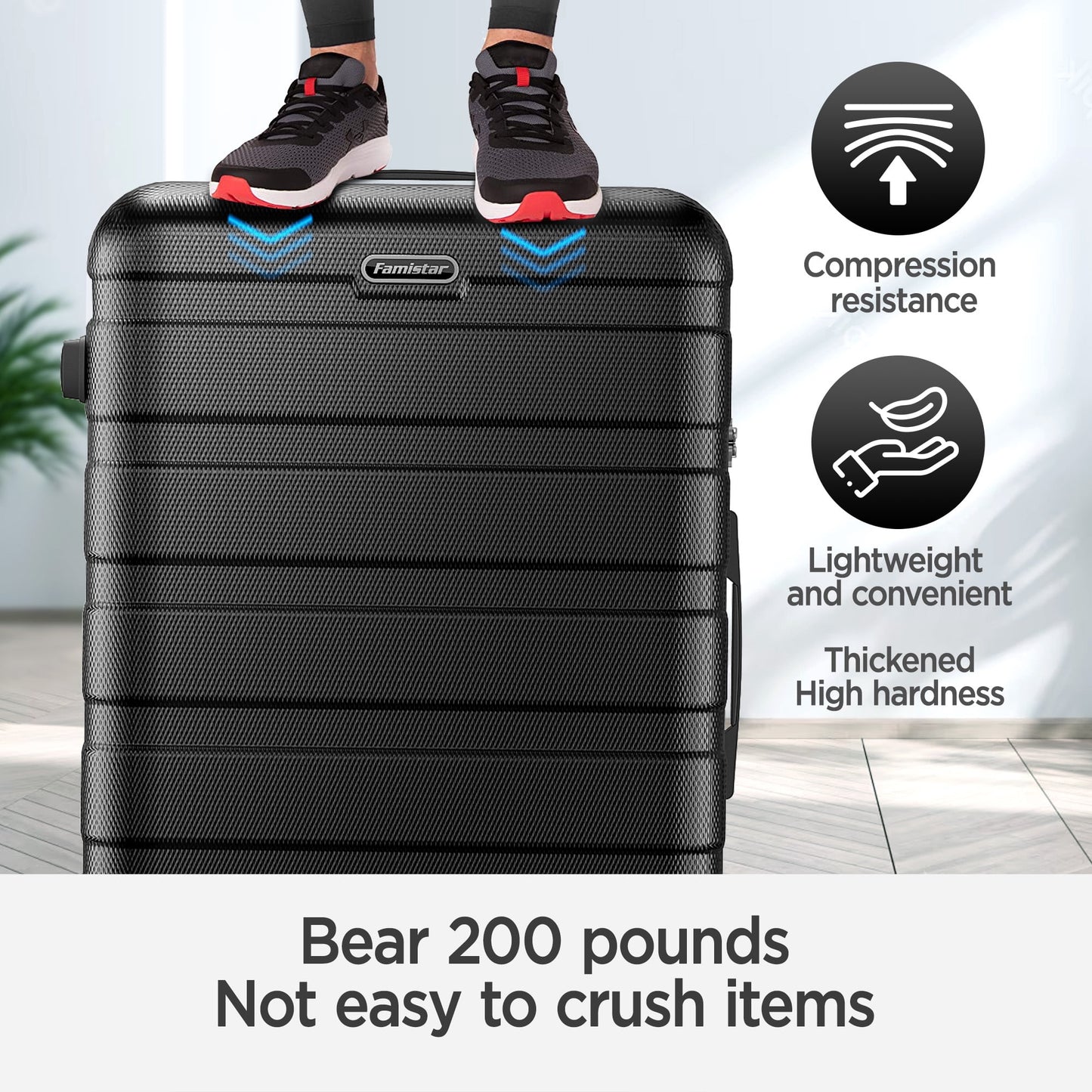 Hardside Luggage 11 Pcs Set, Hardshell Suitcases with Spinner Wheels & Lock, 14" Travel Case, 20" Carry-On Luggage, 24" Checked Luggage, 28" Checked Luggage, Black